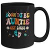 Soon To Be Auntie Est 2025 Pregnancy Announcement Groovy Mug | teecentury