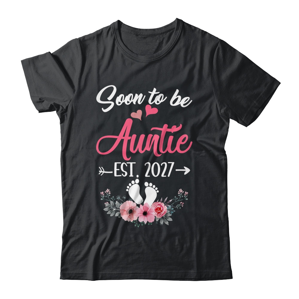 Soon To Be Auntie Est 2027 Mothers Day First Time Auntie Shirt & Tank Top | teecentury