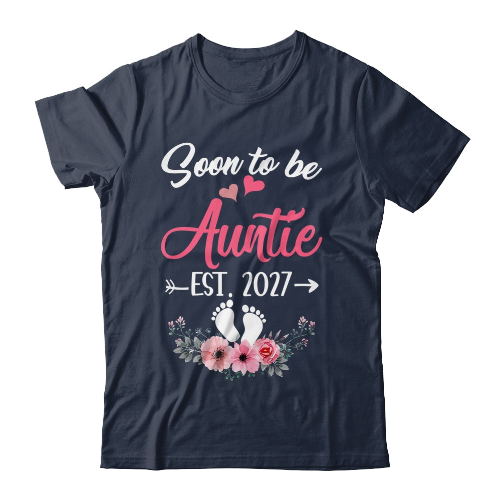 Soon To Be Auntie Est 2027 Mothers Day First Time Auntie Shirt & Tank Top | teecentury