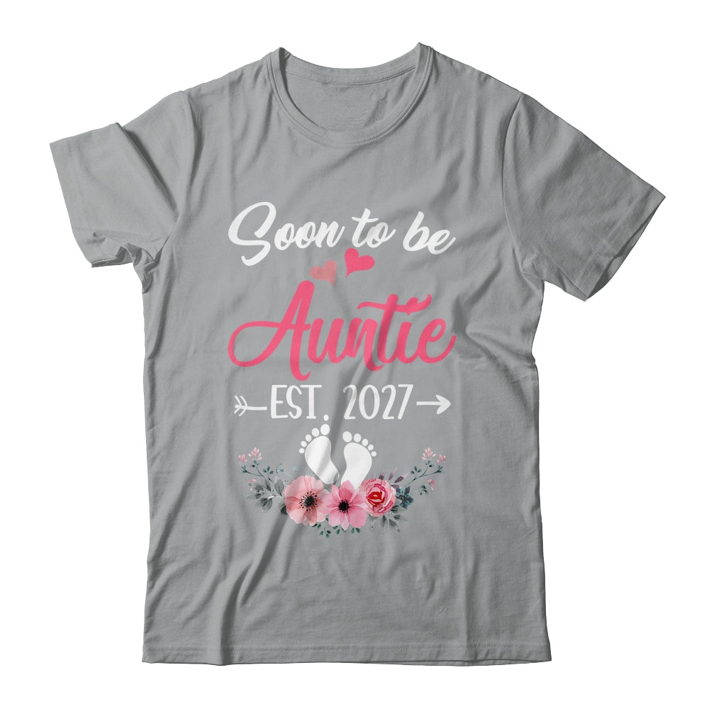 Soon To Be Auntie Est 2027 Mothers Day First Time Auntie Shirt & Tank Top | teecentury