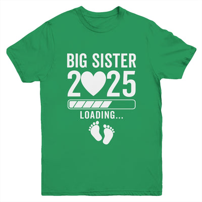 Soon To Be Big Sister 2025 Pregnancy Announcement Loading Youth Shirt | teecentury