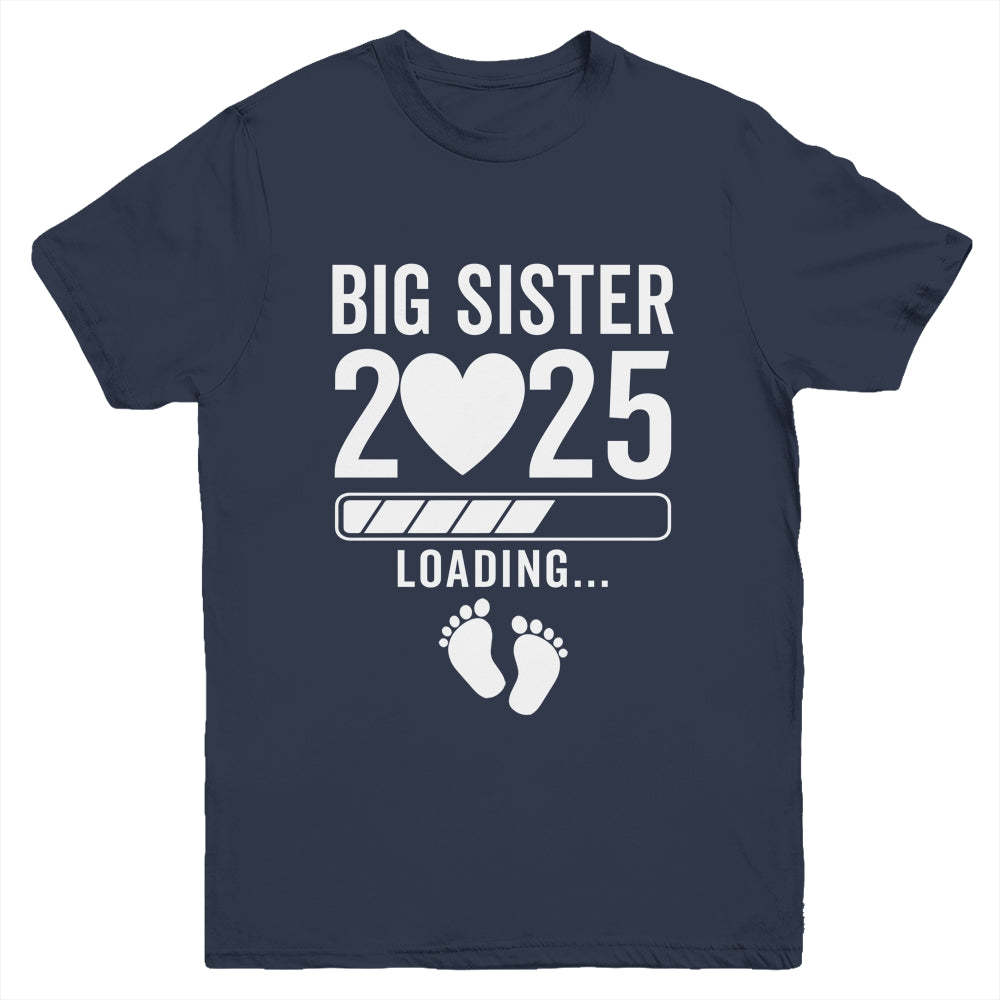 Soon To Be Big Sister 2025 Pregnancy Announcement Loading Youth Shirt | teecentury