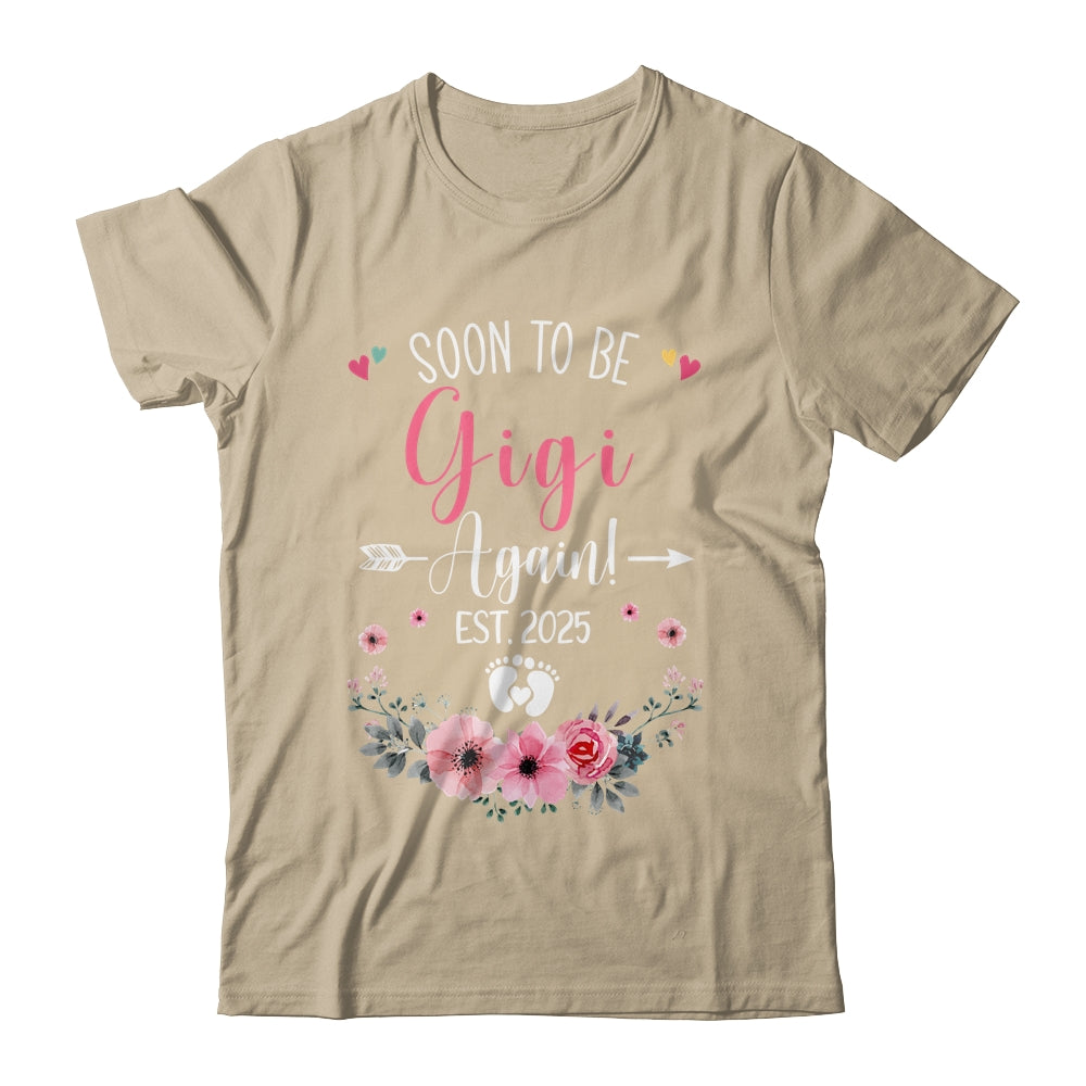 Soon To Be Gigi Again Est 2025 Mothers Day Shirt & Tank Top | teecentury