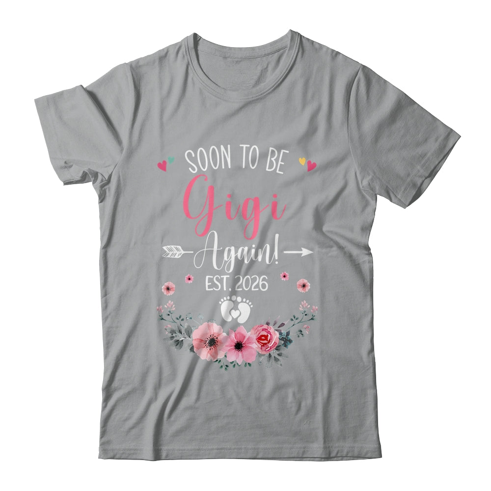 Soon To Be Gigi Again Est 2026 Mothers Day Shirt & Tank Top | teecentury