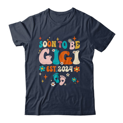 Soon To Be Gigi Est 2024 Pregnancy Announcement Groovy Shirt & Tank Top | teecentury