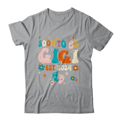 Soon To Be Gigi Est 2024 Pregnancy Announcement Groovy Shirt & Tank Top | teecentury