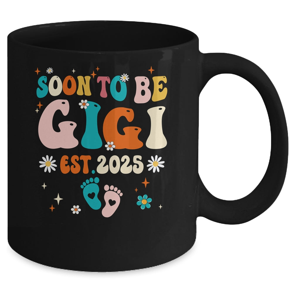 Soon To Be Gigi Est 2025 Pregnancy Announcement Groovy Mug | teecentury