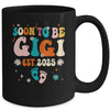Soon To Be Gigi Est 2025 Pregnancy Announcement Groovy Mug | teecentury