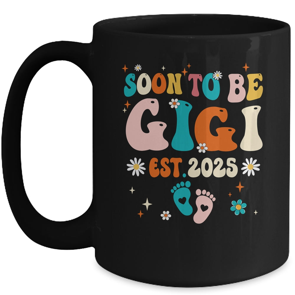 Soon To Be Gigi Est 2025 Pregnancy Announcement Groovy Mug | teecentury