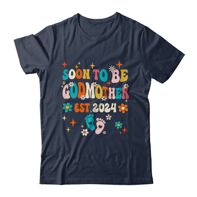 Soon To Be Godmother Est 2024 Pregnancy Announcement Groovy Shirt & Tank Top | teecentury