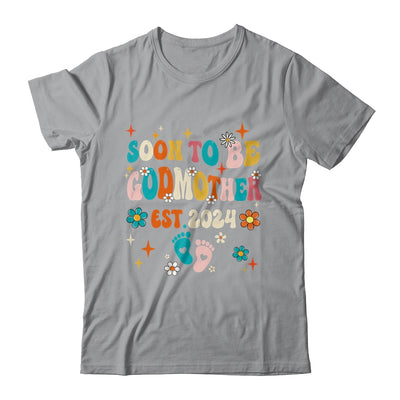 Soon To Be Godmother Est 2024 Pregnancy Announcement Groovy Shirt & Tank Top | teecentury