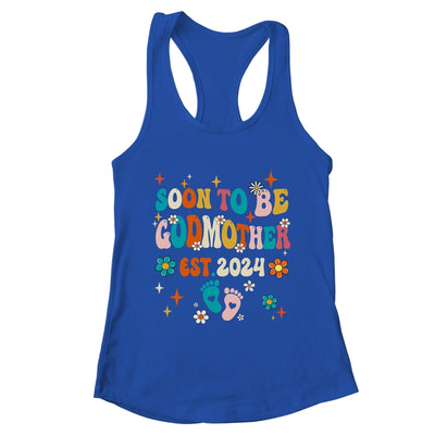 Soon To Be Godmother Est 2024 Pregnancy Announcement Groovy Shirt & Tank Top | teecentury