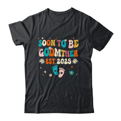 Soon To Be Godmother Est 2025 Pregnancy Announcement Groovy Shirt & Tank Top | teecentury