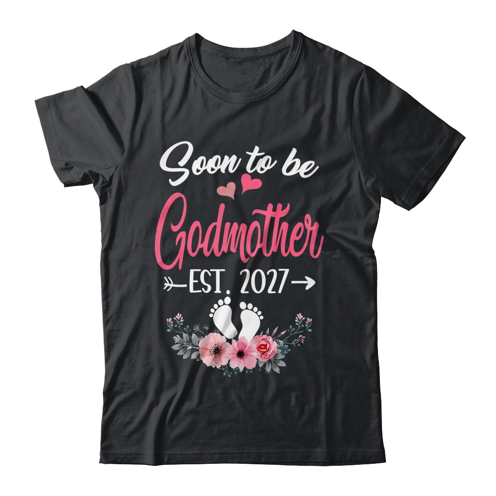 Soon To Be Godmother Est 2027 Mothers Day First Time Godmother Shirt & Tank Top | teecentury