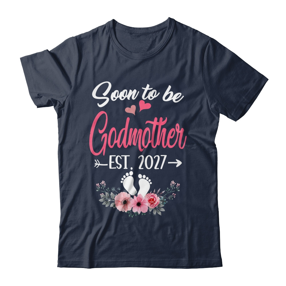 Soon To Be Godmother Est 2027 Mothers Day First Time Godmother Shirt & Tank Top | teecentury