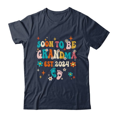 Soon To Be Grandma Est 2024 Pregnancy Announcement Groovy Shirt & Tank Top | teecentury