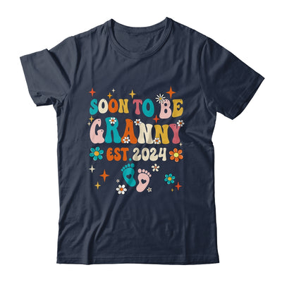 Soon To Be Granny Est 2024 Pregnancy Announcement Groovy Shirt & Tank Top | teecentury