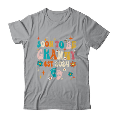 Soon To Be Granny Est 2024 Pregnancy Announcement Groovy Shirt & Tank Top | teecentury