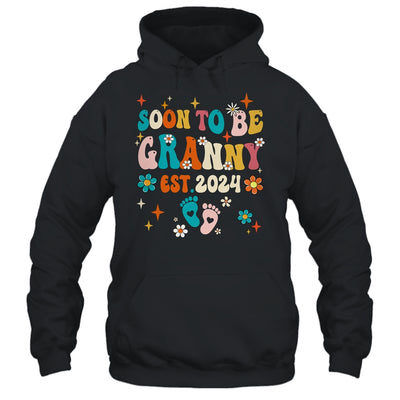Soon To Be Granny Est 2024 Pregnancy Announcement Groovy Shirt & Tank Top | teecentury