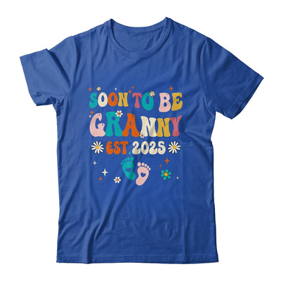 Soon To Be Granny Est 2025 Pregnancy Announcement Groovy Shirt & Tank Top | teecentury