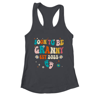 Soon To Be Granny Est 2025 Pregnancy Announcement Groovy Shirt & Tank Top | teecentury