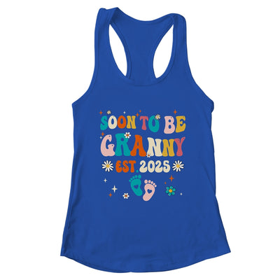 Soon To Be Granny Est 2025 Pregnancy Announcement Groovy Shirt & Tank Top | teecentury