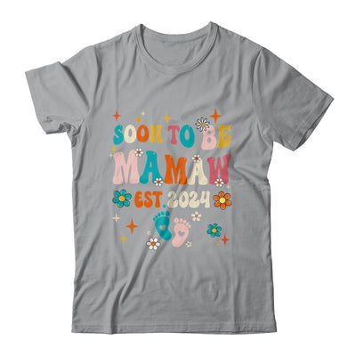 Soon To Be Mamaw Est 2024 Pregnancy Announcement Groovy Shirt & Tank Top | teecentury