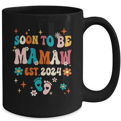 Soon To Be Mamaw Est 2024 Pregnancy Announcement Groovy Mug | teecentury