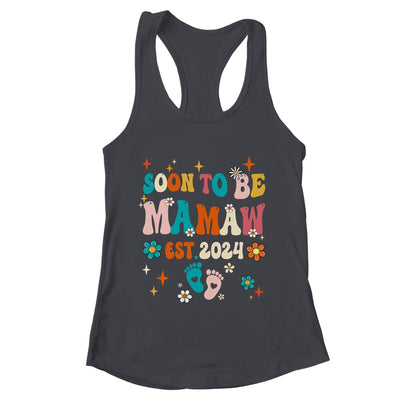 Soon To Be Mamaw Est 2024 Pregnancy Announcement Groovy Shirt & Tank Top | teecentury