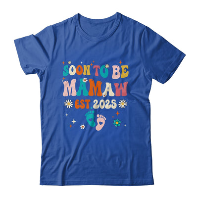 Soon To Be Mamaw Est 2025 Pregnancy Announcement Groovy Shirt & Tank Top | teecentury