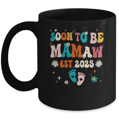 Soon To Be Mamaw Est 2025 Pregnancy Announcement Groovy Mug | teecentury