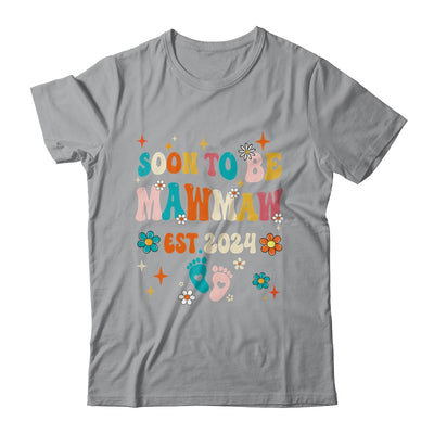 Soon To Be Mawmaw Est 2024 Pregnancy Announcement Groovy Shirt & Tank Top | teecentury