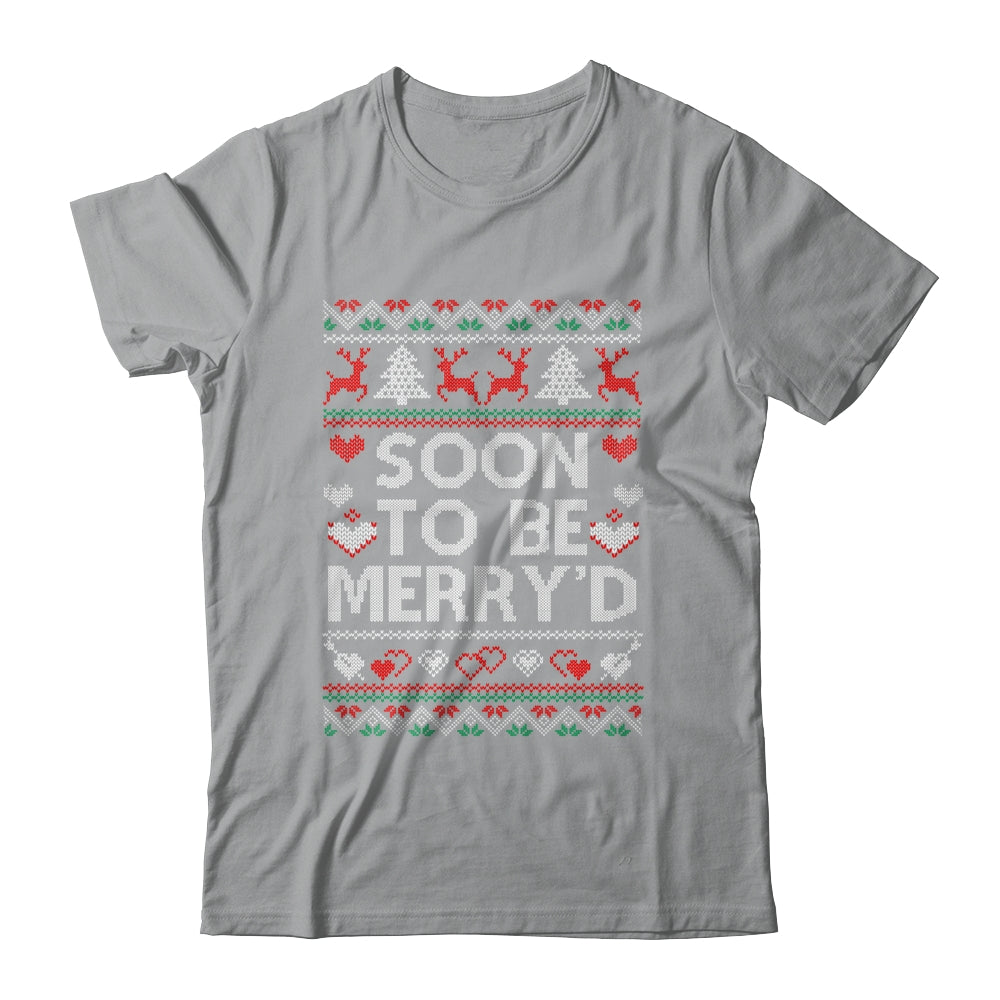 Soon To Be Merry'd Engaged Couples Matching Ugly Christmas Shirt & Sweatshirt | teecentury