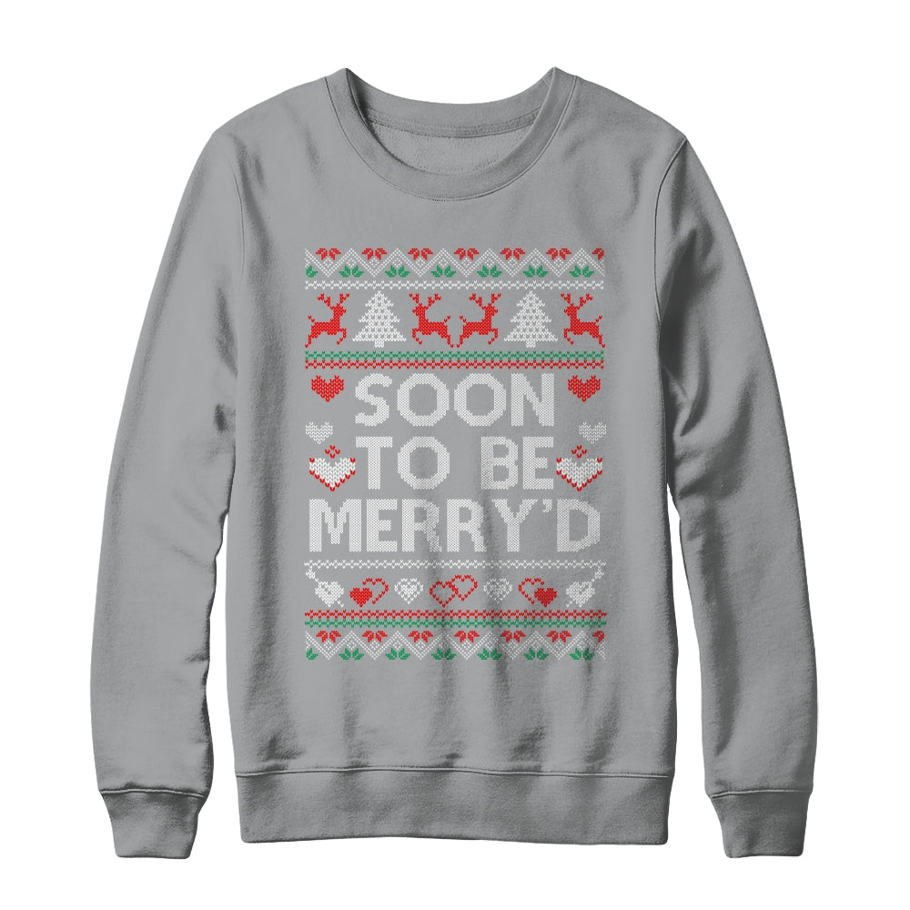 Soon To Be Merry'd Engaged Couples Matching Ugly Christmas Shirt & Sweatshirt | teecentury