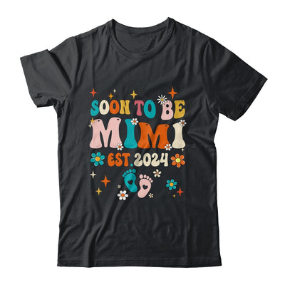 Soon To Be Mimi Est 2024 Pregnancy Announcement Groovy Shirt & Tank Top | teecentury