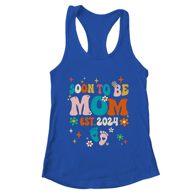 Soon To Be Mom Est 2024 Pregnancy Announcement Groovy Shirt & Tank Top | teecentury