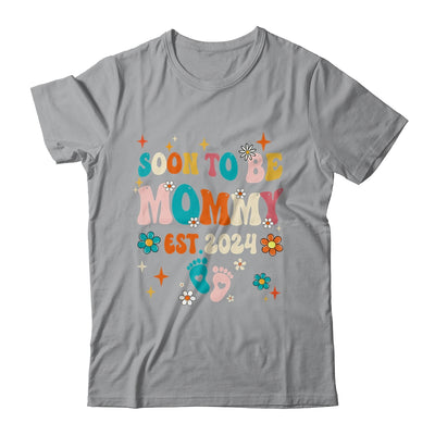 Soon To Be Mommy Est 2024 Pregnancy Announcement Groovy Shirt & Tank Top | teecentury