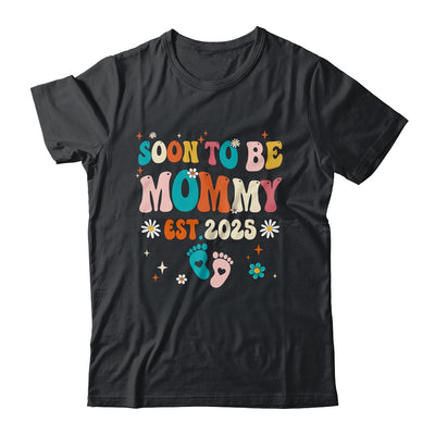 Soon To Be Mommy Est 2025 Pregnancy Announcement Groovy Shirt & Tank Top | teecentury