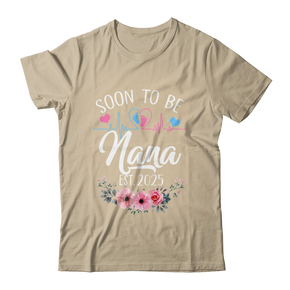 Soon To Be Nana 2025 First Time Pregnancy Announcement Shirt & Tank Top | teecentury