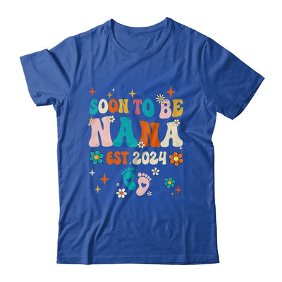 Soon To Be Nana Est 2024 Pregnancy Announcement Groovy Shirt & Tank Top | teecentury