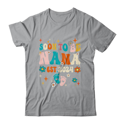 Soon To Be Nana Est 2024 Pregnancy Announcement Groovy Shirt & Tank Top | teecentury