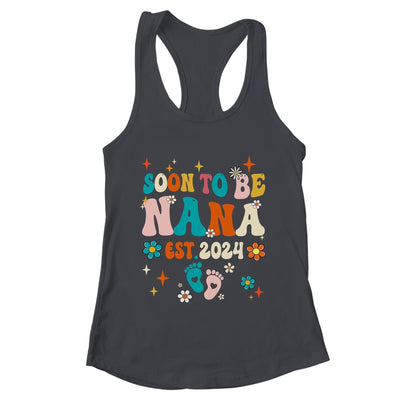 Soon To Be Nana Est 2024 Pregnancy Announcement Groovy Shirt & Tank Top | teecentury