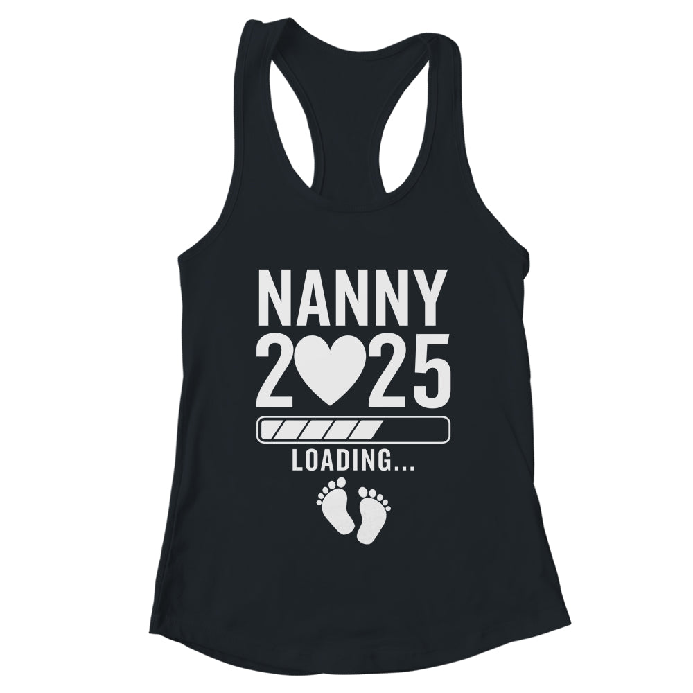 Soon To Be Nanny 2025 Pregnancy Announcement Loading Shirt & Tank Top | teecentury