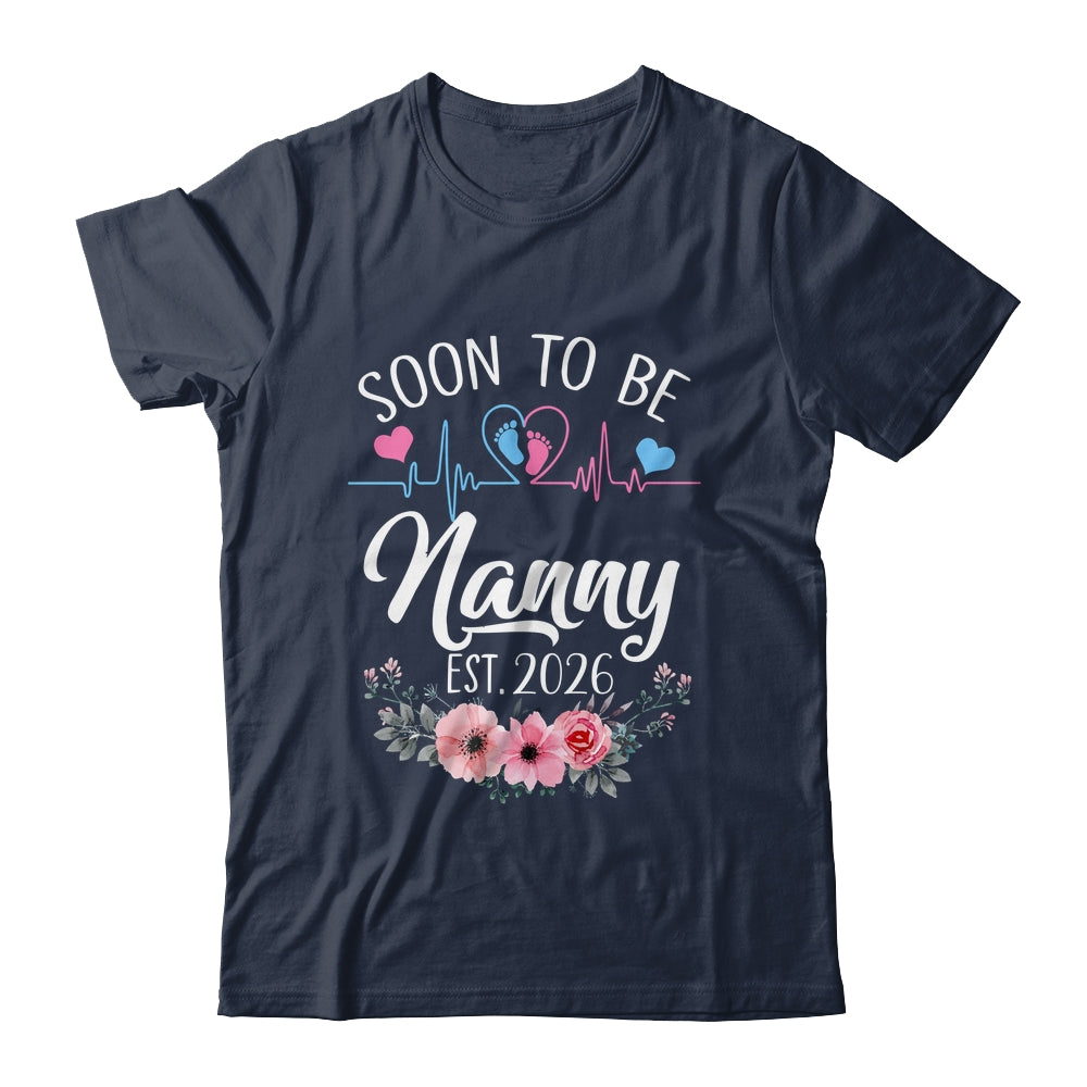 Soon To Be Nanny 2026 First Time Pregnancy Announcement Shirt & Tank Top | teecentury