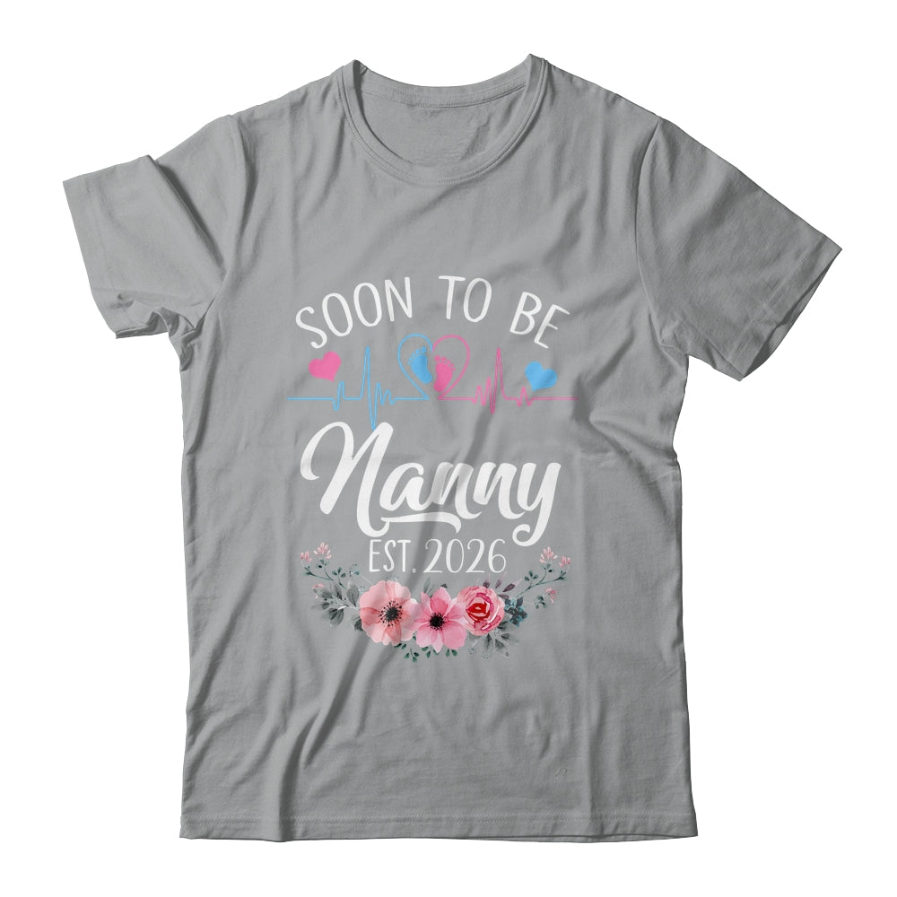 Soon To Be Nanny 2026 First Time Pregnancy Announcement Shirt & Tank Top | teecentury