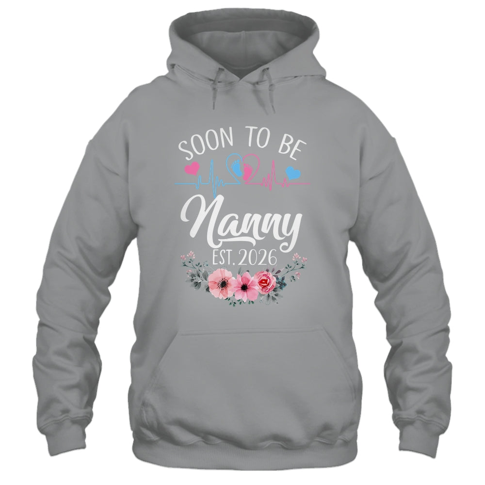 Soon To Be Nanny 2026 First Time Pregnancy Announcement Shirt & Tank Top | teecentury