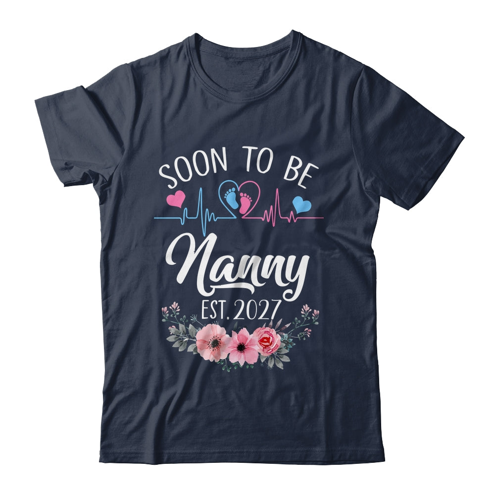Soon To Be Nanny 2027 First Time Pregnancy Announcement Shirt & Tank Top | teecentury