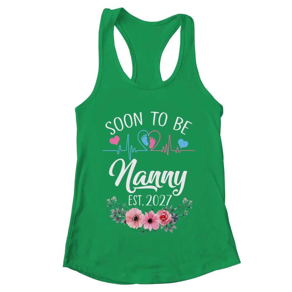 Soon To Be Nanny 2027 First Time Pregnancy Announcement Shirt & Tank Top | teecentury