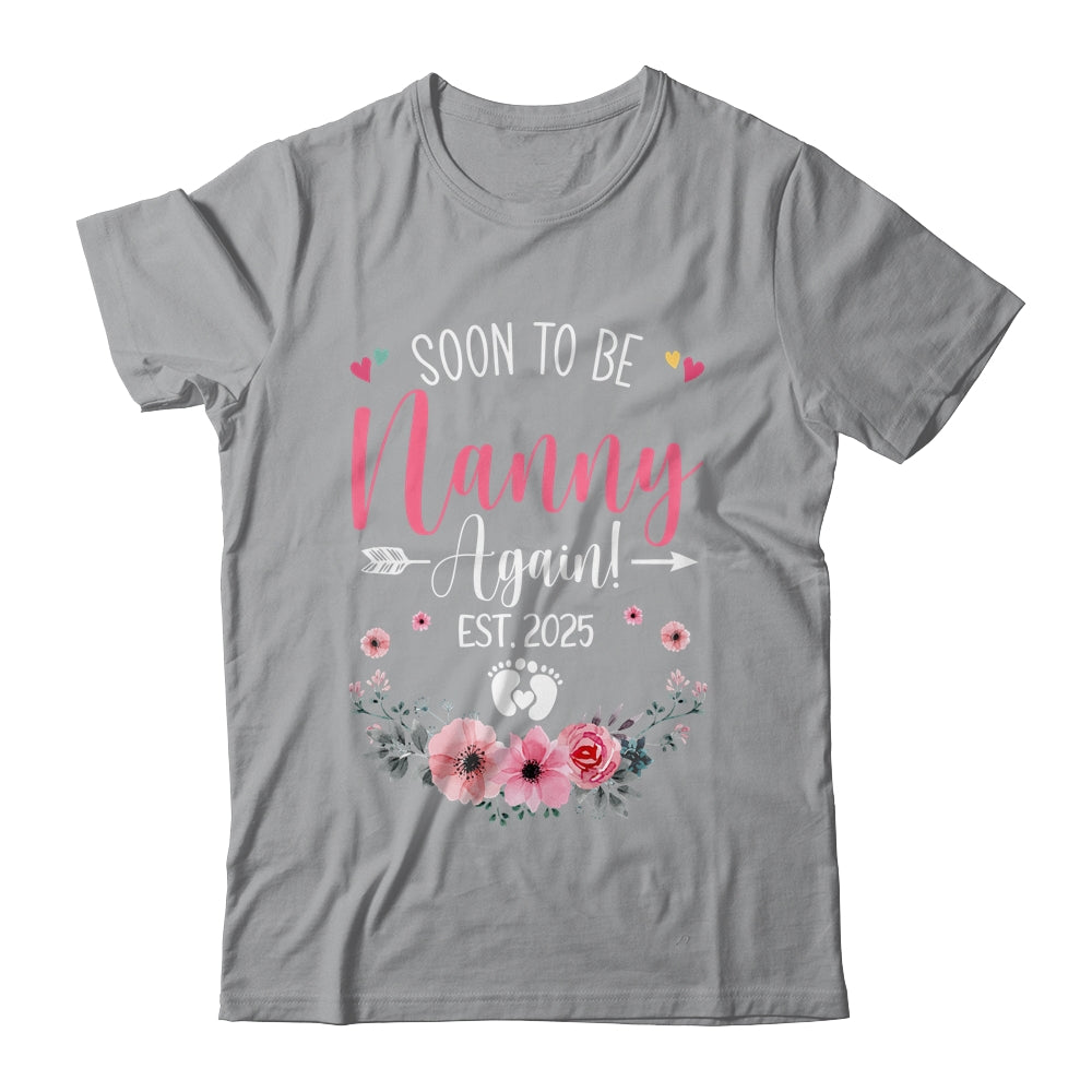 Soon To Be Nanny Again Est 2025 Mothers Day Shirt & Tank Top | teecentury
