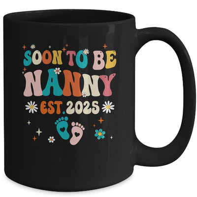 Soon To Be Nanny Est 2025 Pregnancy Announcement Groovy Mug | teecentury